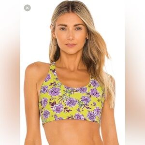 Beach Riot Rocky racer back Sports Bra - Yellow and Purple